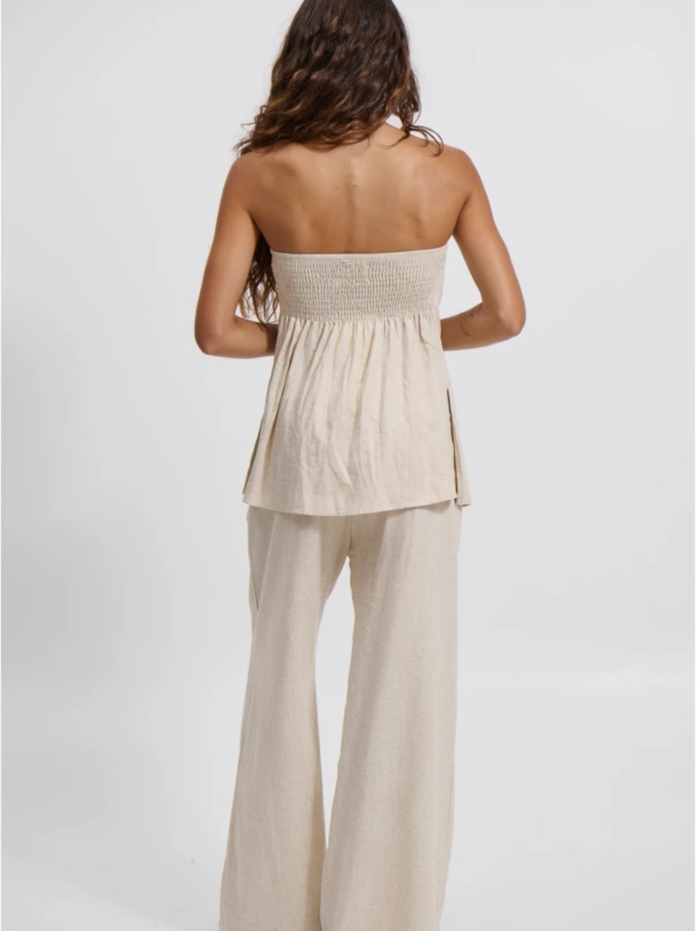 Nora Set Oat - Strapless Wide-Leg Set - Picture 3 of 4